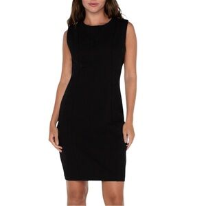 Barney's New York Black Merino Wool Sleeveless Knit Shift Dress- Small
